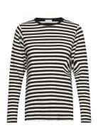 Cindy Top Black Stripe Tops Shirts Long-sleeved Black Movesgood