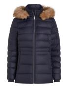 Tyra Down Jacket With Fur Foret Jakke Navy Tommy Hilfiger