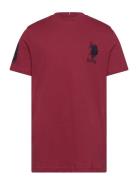 Player 3 Tshirt Tops T-Kortærmet Skjorte Burgundy U.S. Polo Assn.