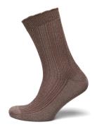 Julia Glitter Sock Lingerie Socks Regular Socks Brown Mp Denmark