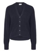 Kyle Cropped Rib Cardigan Tops Knitwear Cardigans Navy Dante6