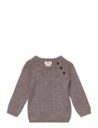 Merino Knitted Blouse Tops Knitwear Pullovers Brown Copenhagen Colors