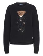 Polo Bear Wool-Blend Crewneck Sweater Tops Knitwear Jumpers Black Polo...