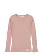 Plain Tee Ls Tops T-shirts Long-sleeved T-Skjorte Pink MarMar Copenhag...