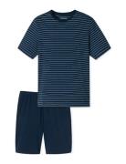 Pyjama Short Pyjamas Nattøj Navy Schiesser