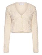 Butt D Knit Braided Cardigan Tops Knitwear Cardigans Cream Mango