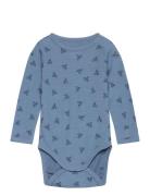 Hmlbambo Body Ls Langærmet Body Blue Hummel