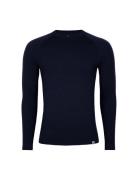 Men's Merino Long Sleeved Shirt Tops T-Langærmet Skjorte Navy Danish E...