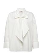 Bow Shirt Tops Shirts Long-sleeved White A-View