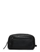 Leather Wash Bag Toilettaske Black Lyle & Scott