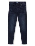 Kobdraper Jax Tapered Coated Jeans Bottoms Jeans Regular Jeans Blue Ki...