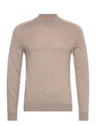 Merino Mock Neck Designers Knitwear Round Necks Beige Morris