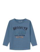 Nmmlasso Ls Top Tops T-shirts Long-sleeved T-Skjorte Blue Name It