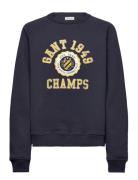 Gant 1949 Raglan C-Neck Tops Sweatshirts & Hoodies Sweatshirts Navy GA...