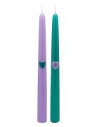 Tough Love Green/Purple Candle Set Of 2 Home Decoration Candles Pillar...