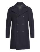 Recycled Pea Coat Uldfrakke Frakke Navy Lindbergh