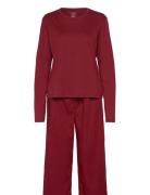 L/S Sleep Set  Pyjamas Nattøj Burgundy Calvin Klein