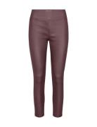 Sc-Pam Bottoms Trousers Leather Leggings-Bukser Burgundy Soyaconcept