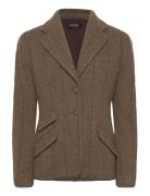 Wool-Blend Herringb Tweed Blazer Blazers Single Breasted Blazers Brown...