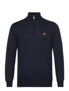 Cotton Merino Quarter Zip Jumper Tops Knitwear Half Zip Jumpers Navy L...