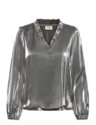 Fryolanda Bl 2 Tops Blouses Long-sleeved Silver Fransa