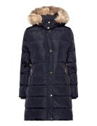 Faux-Fur-Trim Hooded Down Coat Foret Jakke Navy Lauren Ralph Lauren