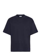 Boxy T-Shirt Tops T-Kortærmet Skjorte Navy Weekday