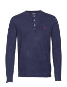 Slub Jersey Henley Shirt Tops T-Langærmet Skjorte Navy Polo Ralph Laur...