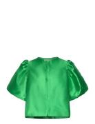 Cleo Blouse Designers Blouses Short-sleeved Green Malina