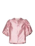 Cleo Pouf Sleeve Blouse Designers Blouses Short-sleeved Pink Malina