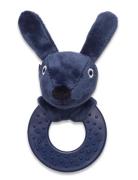 Rattle Rubber Ring, Rabbit, Navy Toys Baby Toys Rattles Blue Smallstuf...