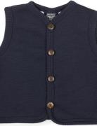 Vest, Merino Wool W. Buttons, Navy Tops Vests Navy Smallstuff