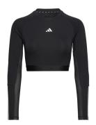 Hyglm Cro Ls Sport Crop Tops Long-sleeved Crop Tops Black Adidas Perfo...