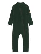 Wool Baby Suit Outerwear Fleece Outerwear Fleece Coveralls Green Mikk-...