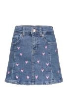 Koghoxton Heart Embroidery Dnm Skirt Dresses & Skirts Skirts Denim Ski...