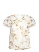 237 Katrina Top Designers Blouses Short-sleeved Cream Ida Sjöstedt