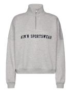 Varsity Sweat Half Zip Sport Sweatshirts & Hoodies Sweatshirts Grey Ai...