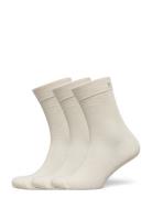 Core Ankle Rib Sock 3P Sport Women Sport Clothing Sport Socks Cream Bj...