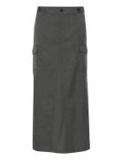 Paulagz Melange Hw Long Skirt Skirts Maxi Skirts Grey Gestuz