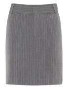 Joellegz Mel. Pinstripe Mw Skirt Skirts Short Skirts Grey Gestuz