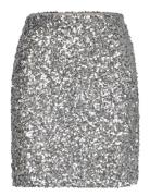 Rwzoey Mw Mini Skirt Skirts Short Skirts Silver Rosemunde