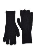 Rib Gloves Accessories Gloves Finger Gloves Black Gina Tricot