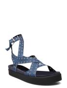 Sandals Denim Catalogna Designers Sandals Flat Blue Ba&sh