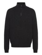 Wblass Wool Half-Zip Designers Knitwear Half Zip Jumpers Black Woodbir...