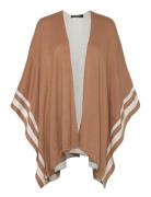 Two-T Reversible Ruana Tops Knitwear Ponchos Beige Lauren Ralph Lauren