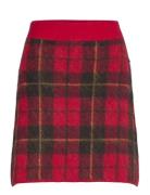 Plaid Alpaca-Blend Miniskirt Skirts Short Skirts Red Polo Ralph Lauren