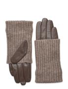 Day Leather Knit Glove Accessories Gloves Finger Gloves Brown DAY ET