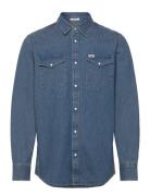 Western Shirt Tops Shirts Denim Shirts Blue Wrangler