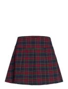 Pleated Check Skirt Skirts Short Skirts Navy Mango