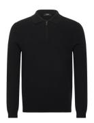 Regis Designers Knitwear Half Zip Jumpers Black Reiss